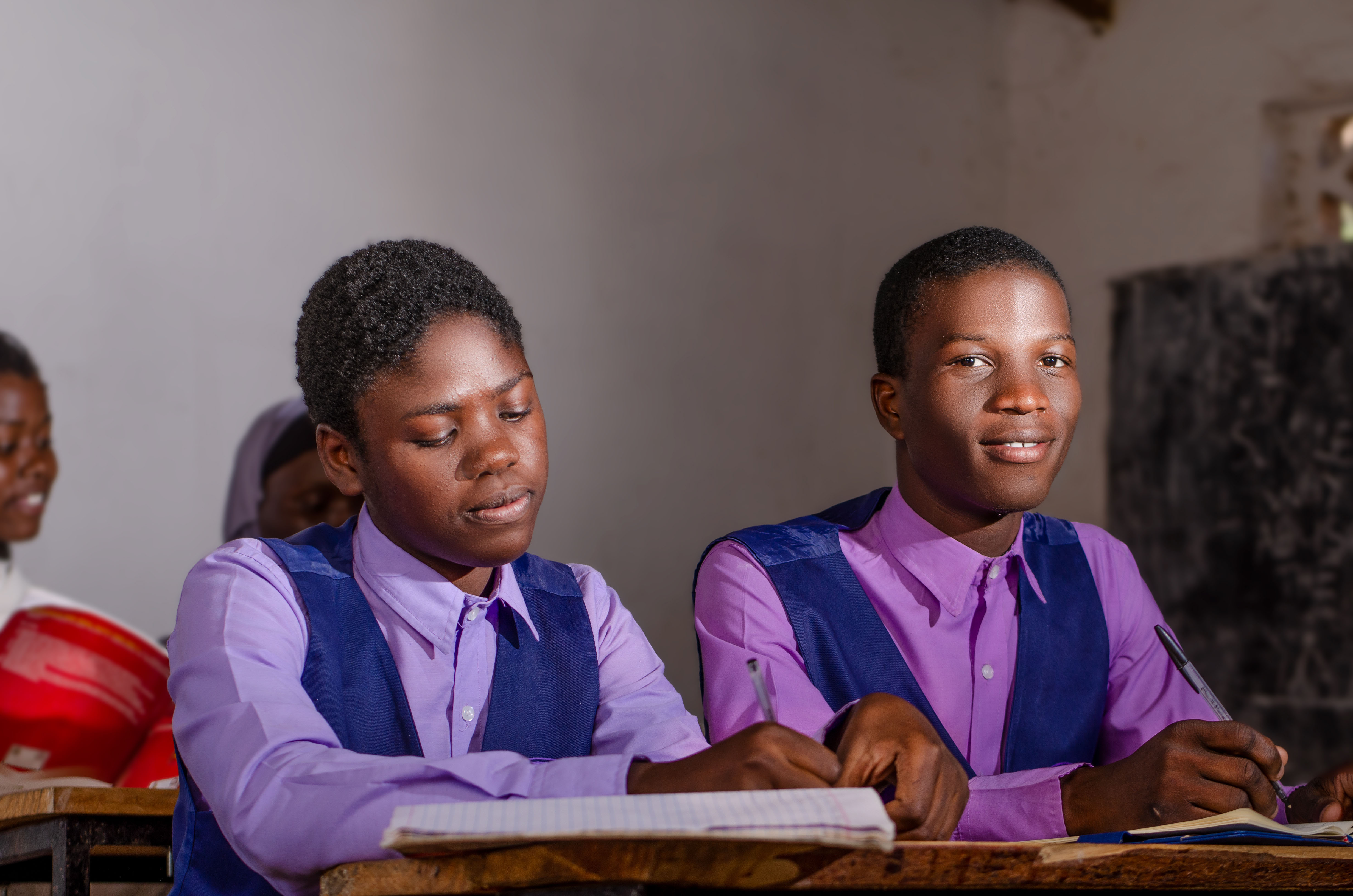 Students studying in class